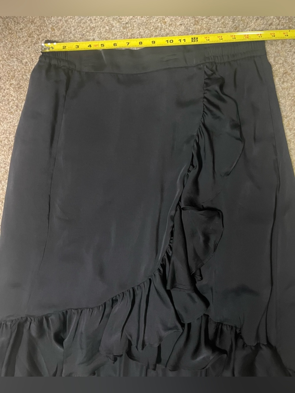Lisa Rinna Collection Black Asymmetrical Ruffle Skirt - Picture 4 of 6
